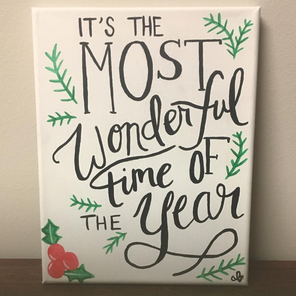 🟣3/$30 Christmas quote painting on canvas